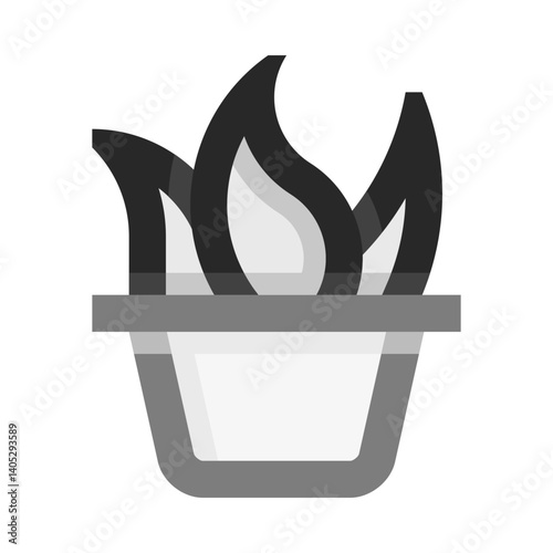 Noir Plant Pot Flat Icon