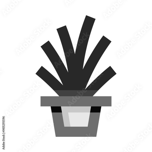 Noir Plant Pot Flat Icon
