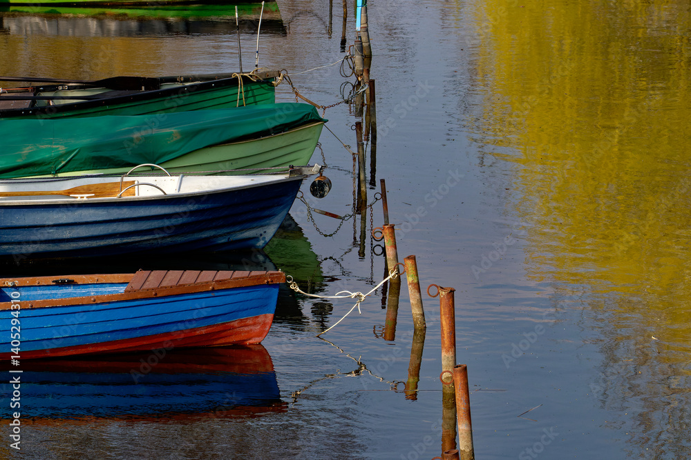 Fototapeta premium Colorful rowing boat.