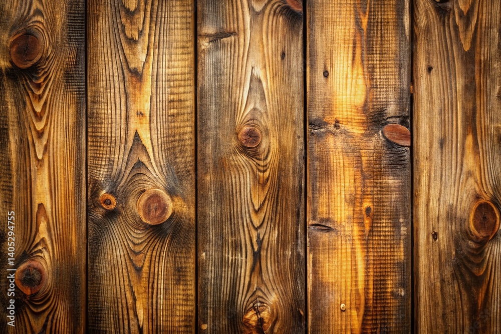 Obraz premium Wooden texture: Close-up of a detailed and beautiful wooden texture, showcasing the intricate grain patterns and warm hues of the natural material. Ideal for backgrounds or design elements.