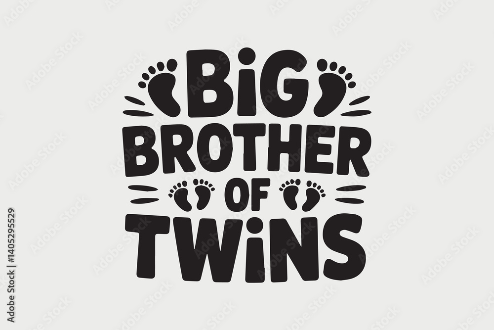 Obraz premium big brother of twins design vector