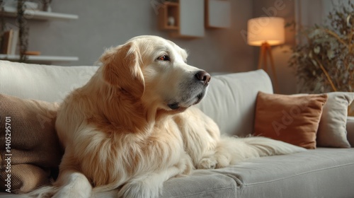 Wallpaper Mural Golden Retriever relaxing on couch Torontodigital.ca