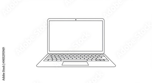 Open Laptop Outline