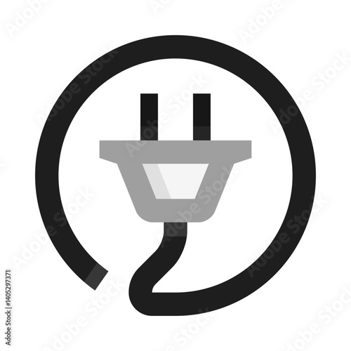 Power Plug Socket Outlet BW Icon