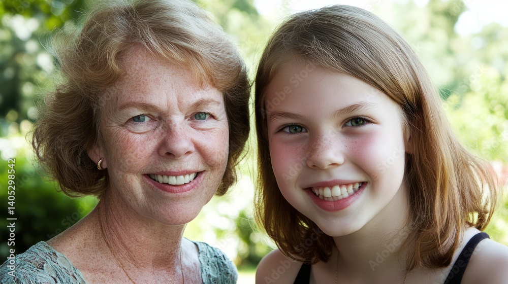 Elderly woman and young girl sharing a gentle smile, a tender bond across generations
Elderly woman and young girl sharing a gentle smile, a tender bond across generations