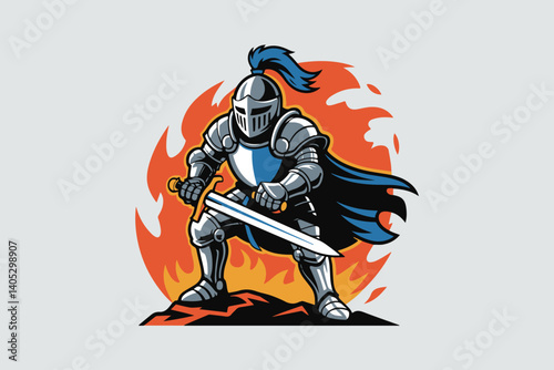 knight helmet illustration vector