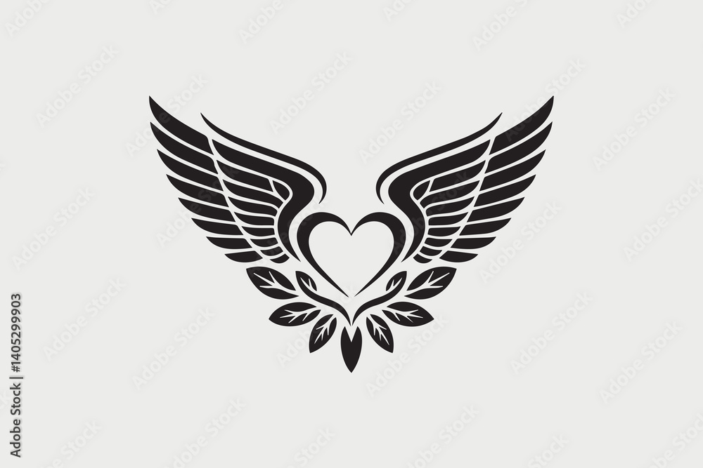heart wings illustration vector heart wings illustration vector