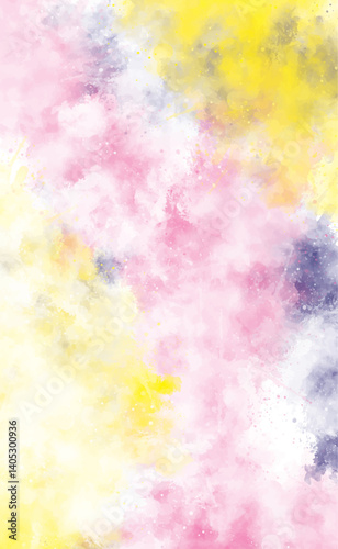 Sun and cloud background with a pastel colored. Watercolor texture. Background. Abstract work for design.