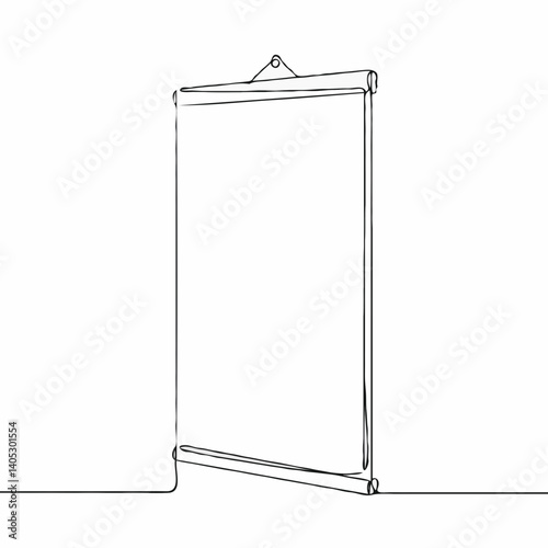 Blank poster frame hanging on wall