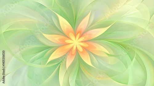 Abstract floral swirl design in pastel colors.