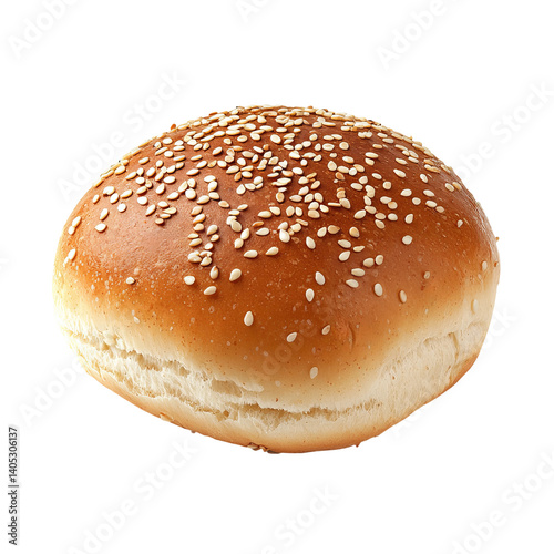 sesame seed bun isolated for food photography
