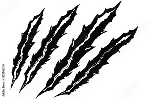 Halloween claw marks doodle on white background.