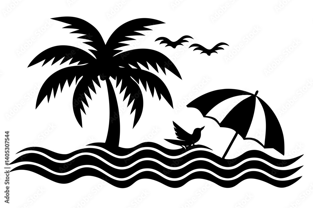 custom made wallpaper toronto digitalEmbrace the Joyful Vibes of Sunshine, Ocean Waves, and Palm Trees with a Warm Welcome to Summer