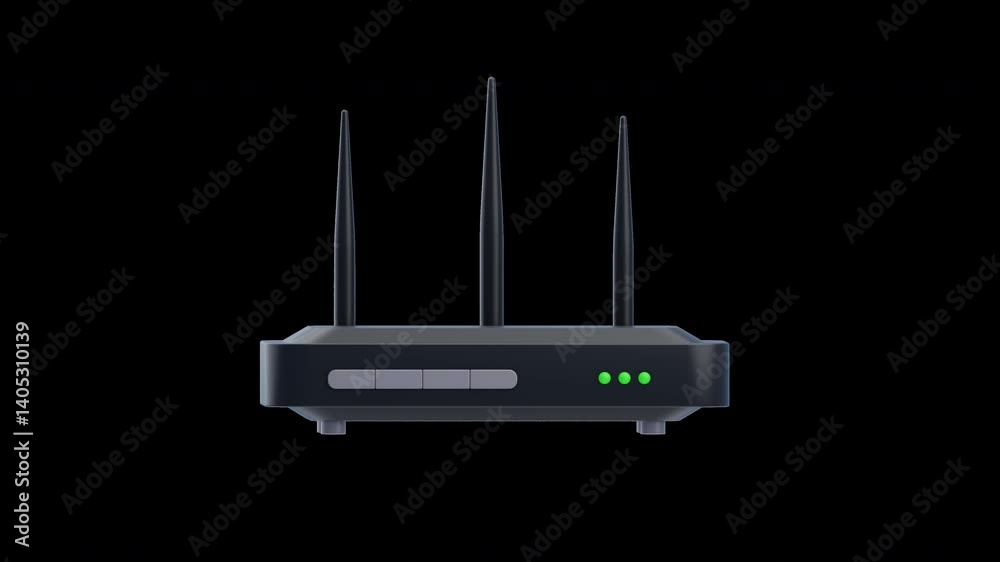 3D Animation of Wifi Router