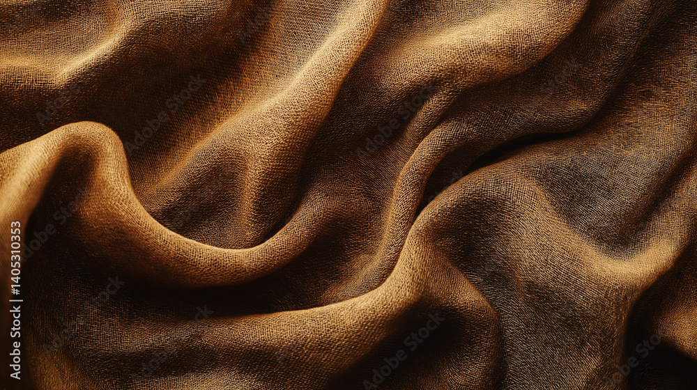 Soft Brown Suede Fabric Texture with Gentle Waves Soft Brown Suede Fabric Texture with Gentle Waves