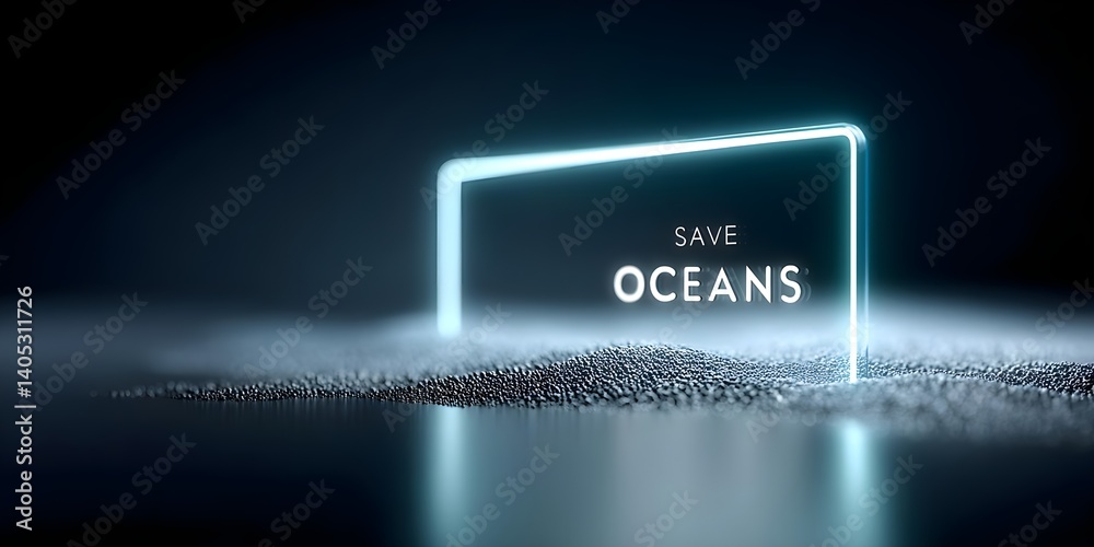 Illuminated message promoting ocean conservation Illuminated message promoting ocean conservation