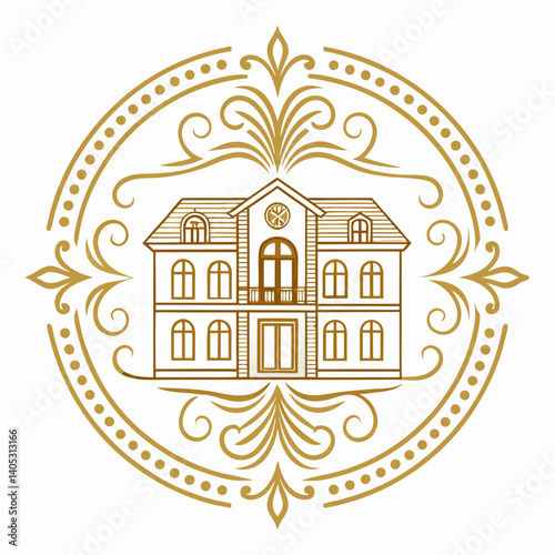 Generate a vector graphic of a bold, luxury fashion house logo.  Use a bold stroke style.