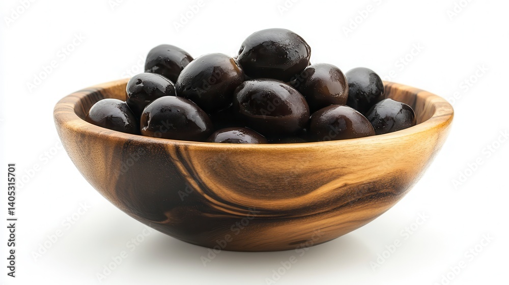 Bowl of Kalamata olives on white background. Bowl of Kalamata olives on white background.
