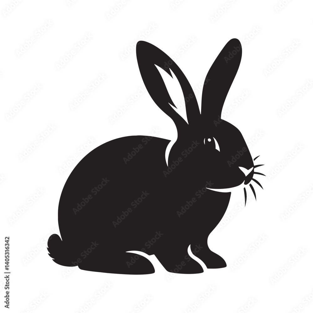 Rabbit Silhouette - Rabbit Vector Artwork - Minimal Rabbit Illustration - Rabbit Design. Rabbit Silhouette - Rabbit Vector Artwork - Minimal Rabbit Illustration - Rabbit Design.