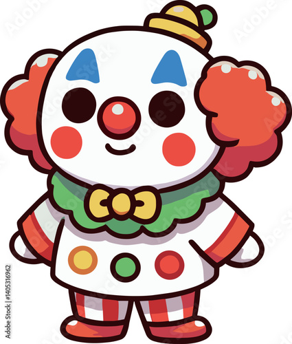 かわいいピエロのイラスト
