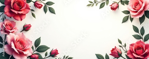 Elegant floral frame, perfect for invitations and cards , white, pink, background