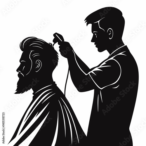 Create a bold vector illustration of a man's side profile head, featuring a strong stroke weight.