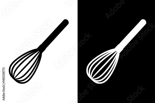 Cooking Whisk Silhouette Icon – High-Quality Vector Download.
