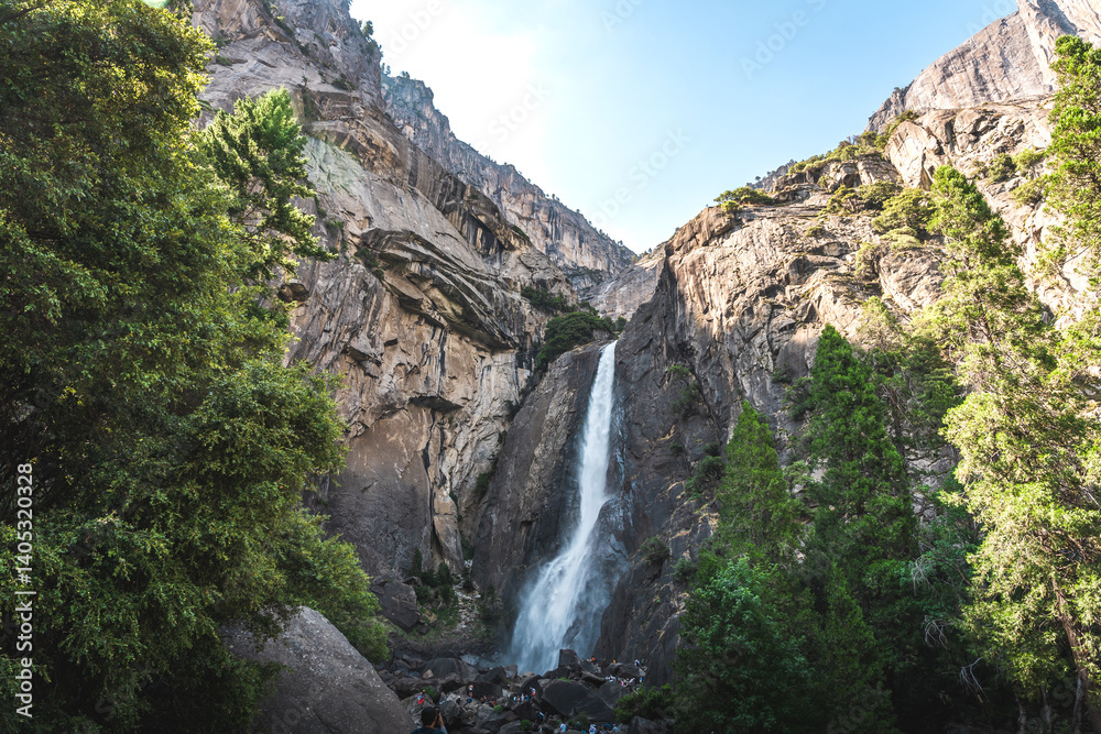 waterfall in yosemite waterfall in yosemite