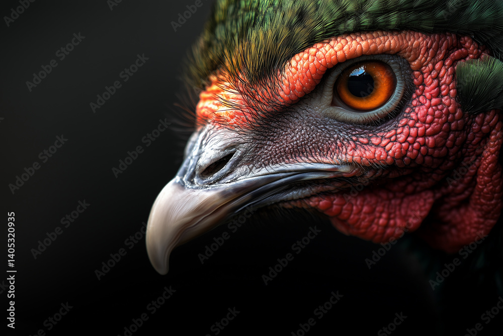 A striking close-up captures the intense, intelligent eye of a pheasant, a bird of rich colors and textures, symbolizing nature's artistry. A striking close-up captures the intense, intelligent eye of a pheasant, a bird of rich colors and textures, symbolizing nature's artistry.