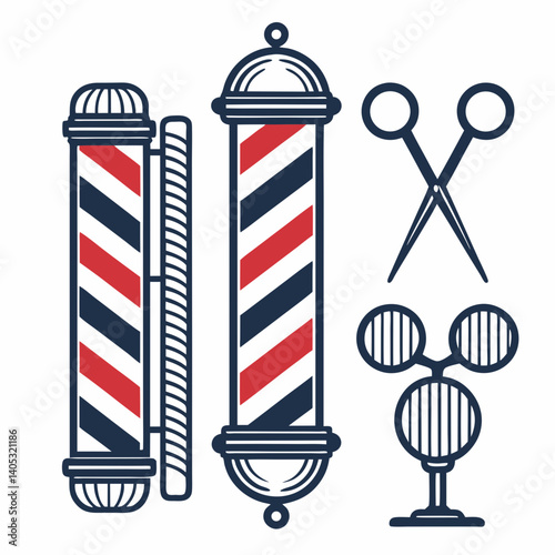 Design a bold, vector barber shop wall sign with a strong stroke.