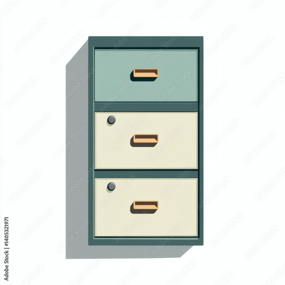 Minimalistic three-drawer cabinet in modern design Minimalistic three-drawer cabinet in modern design
