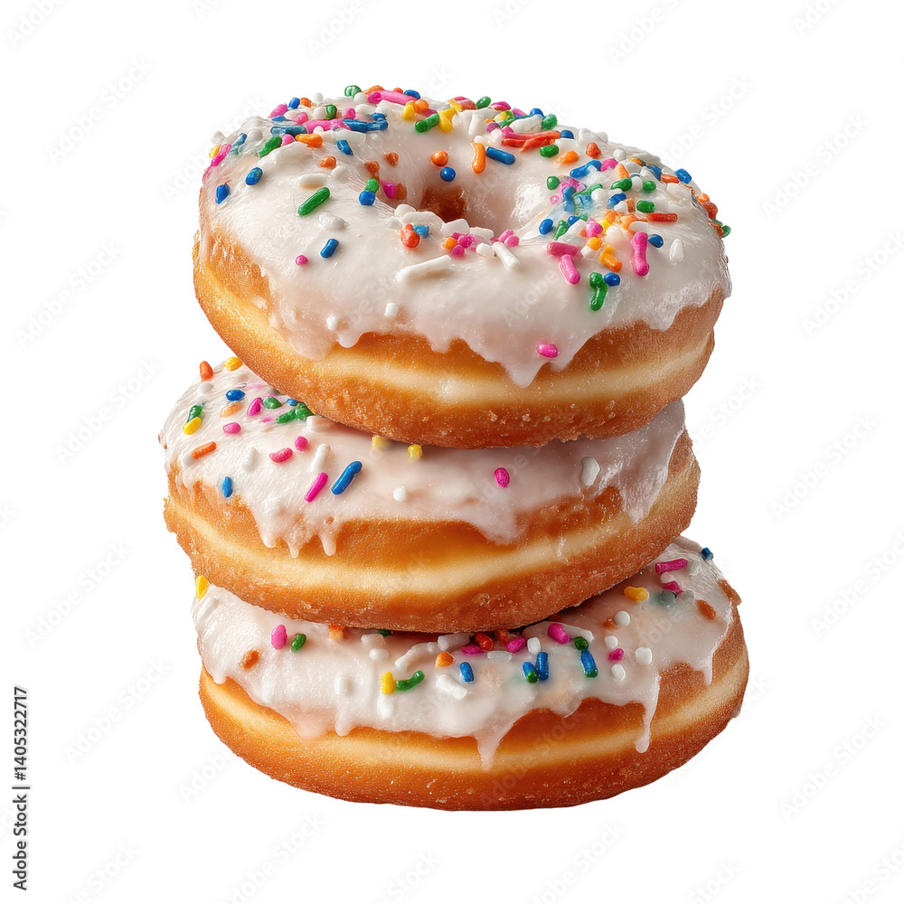 Triple Glazed Donuts with Rainbow Sprinkles Triple Glazed Donuts with Rainbow Sprinkles