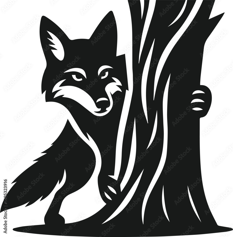 Obraz premium Coyote vector silhouette