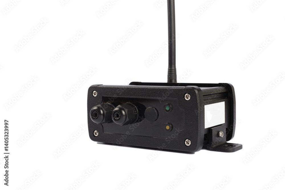 Modern electronic device on white background
