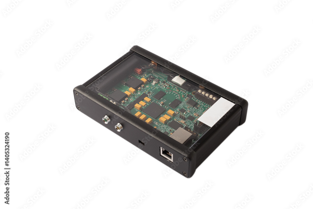 Modern electronic device on white background
