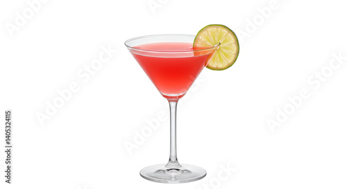 Wallpaper Mural A cosmo cocktail in a martini glass with a lime wedge against a stark black background image view Torontodigital.ca