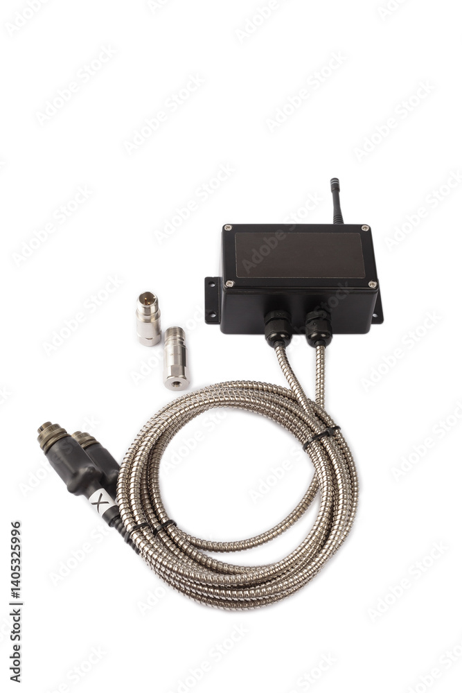 Modern electronic device on white background