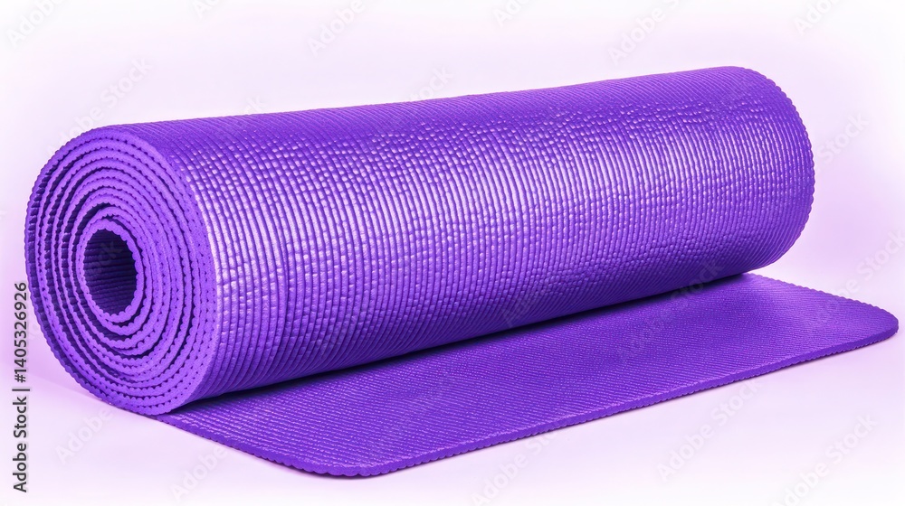 Rolled Purple Yoga Mat Fitness Exercise Sports Wellness Rolled Purple Yoga Mat Fitness Exercise Sports Wellness