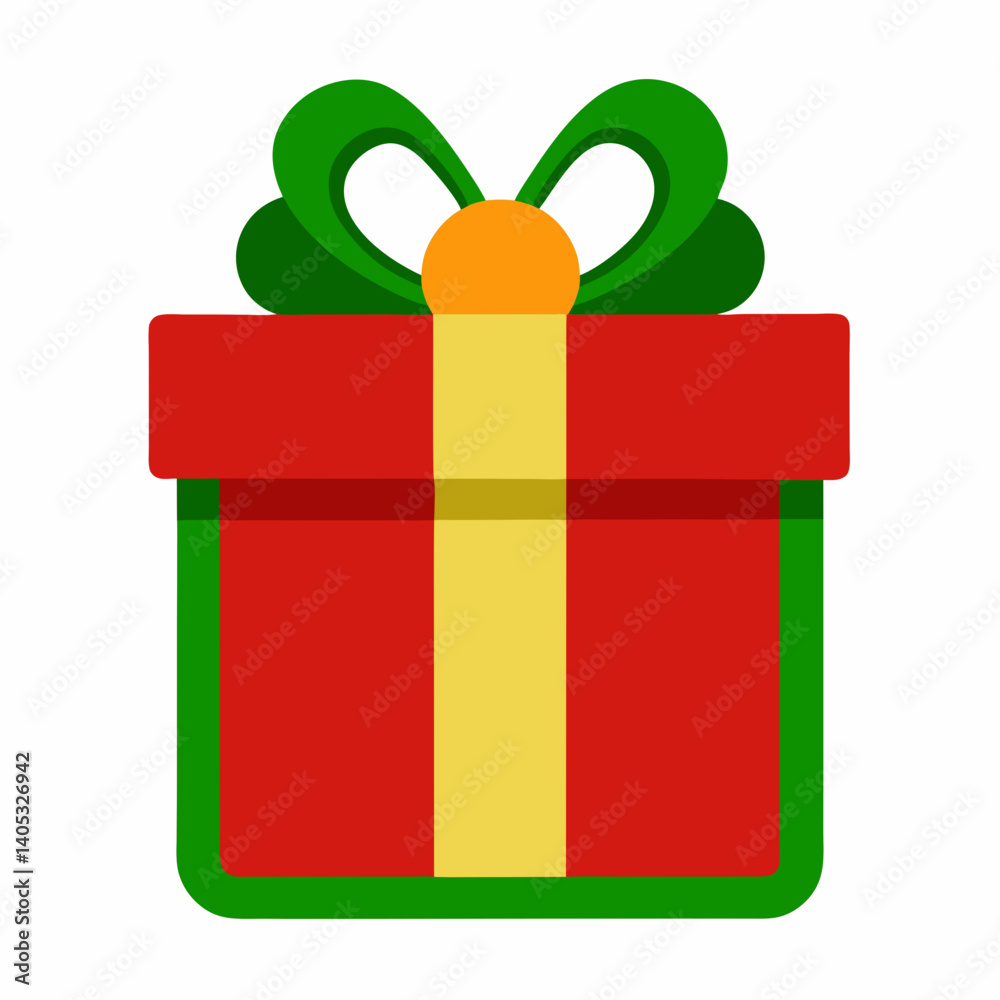 Christmas gift box isolated on white background



