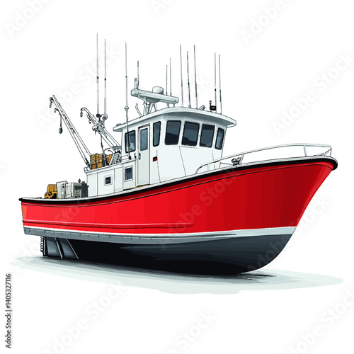 fishing boat isolated