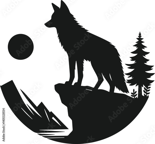 Coyote vector silhouette