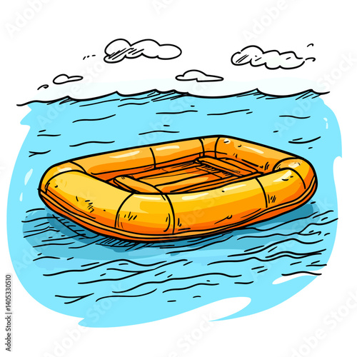 Inflatable boat on the water