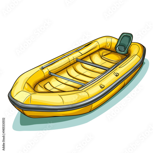 Yellow inflatable boat 