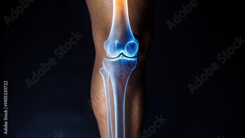 Knee Replacement X-Ray Joint X-ray image of a knee joint showcasing the bones and cartilage structure.