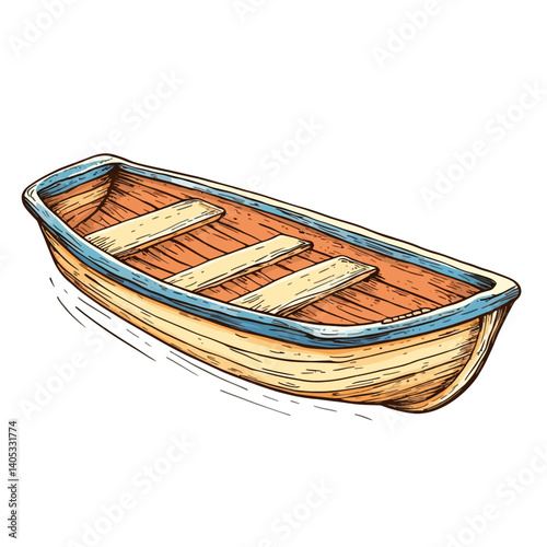 old wooden boat isolated 