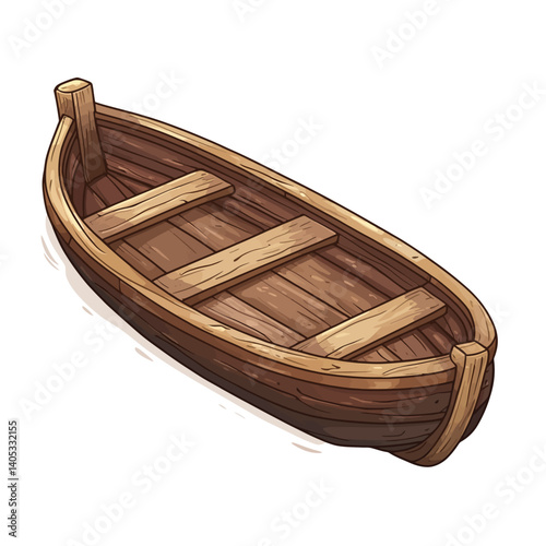 old wooden boat vector 