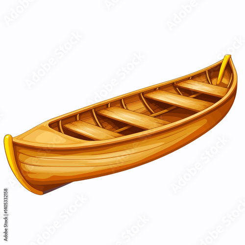 Old wooden boat illustration 