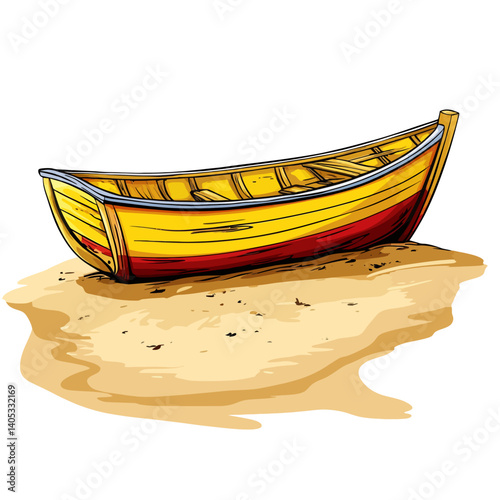 Old wooden boat vector illustration 