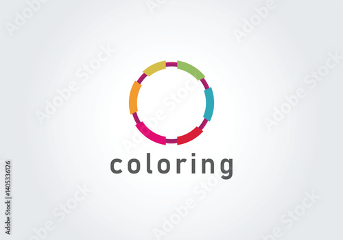 Coloring Circle Logo with Vibrant Segments on Light Background photo