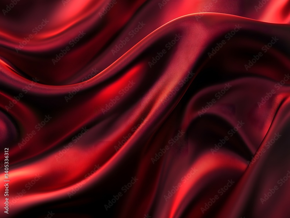 Obraz premium Elegant Abstract Background with Luxury Fabric or Liquid Wave Elements for Premium Design Concepts, red satin background
